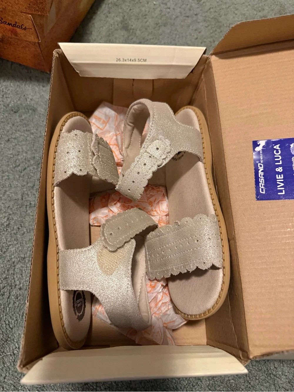 Livie & Luca Kids' Shimmer Gold leather Sandals